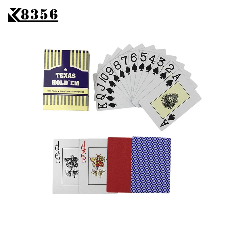 K8356 Новый баккара Техасский Холдем Пластик игральные карты Водонепроницаемый