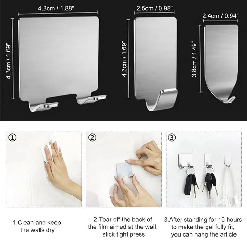 Многофункциональный крючок для ванной комнаты 8 шт. крючков из нержавеющей стали