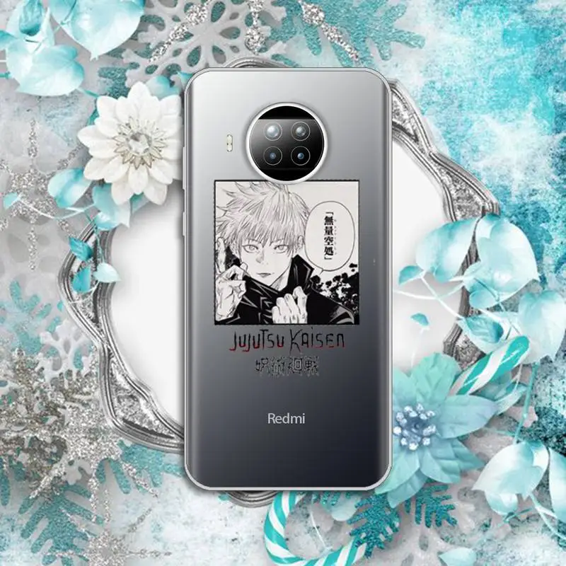 

Jujutsu Kaisen Satoru Gojo anime High-quality luxury shell Phone Case Transparent for Xiaomi Redmi note 10 t 8 9 pro lite 11