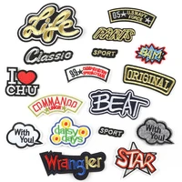 17 pcs english alphabet series for clothes iron on embroidered patches for hat jeans sticker sew on patch applique decor badge