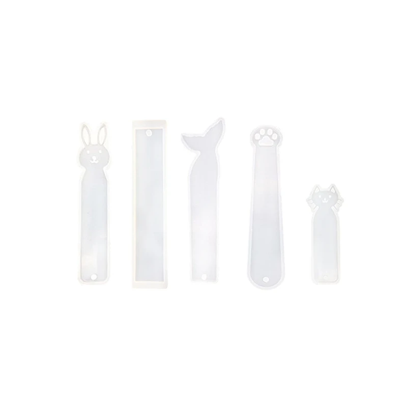 5 Pack Silicone Bookmark Mold DIY Casting Mould Making Epoxy Resin Jewelry Craft Transparent Mermaid | Дом и сад