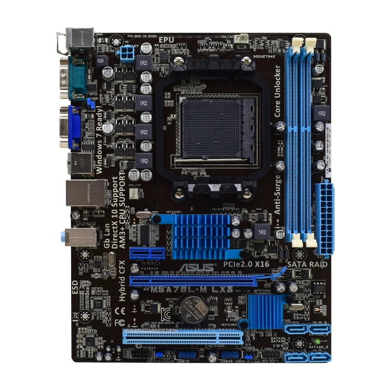 ASUS M5A78L-M LX3 M3+ Motherboard DDR3 Socket AM3+ AMD 760G 16GB PCI-E 2.0 SATA II USB2.0 For Athlon IIX3 425e | Компьютеры и офис