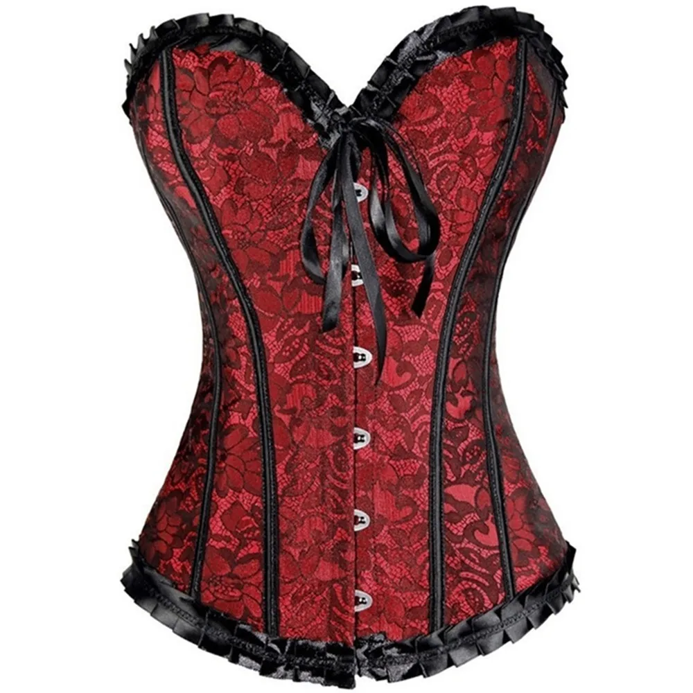 

Women Corset Sexy Lingerie Top Vintage Plus Size Corsets Lace Up Boned Overbust Bustier Waist Cincher Body Shaper Corselet S-6XL