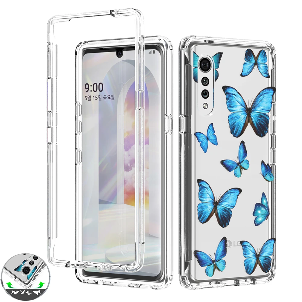 

Армированный защитный чехол для LG бархатная отделка градиент рамки Heavy Duty Полный 2 слоя жесткий однотонный чехол для задней панели в виде ра...