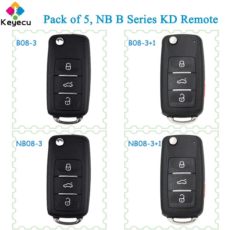KEYECU 5 шт. KEYDIY KD B NB Series дистанционное освещение + 1 Φ для Audi Style поддерживается KD900 URG200