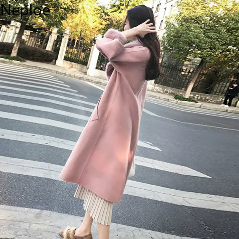 Новинка 2021 плотное корейское облегающее зимнее пальто Neploe средней длины Женская