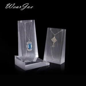 Acrylic Necklace Display Stand Pendant Earring Holder Organizer Jewelry Photography Props Transparent White Presenting Rack Set