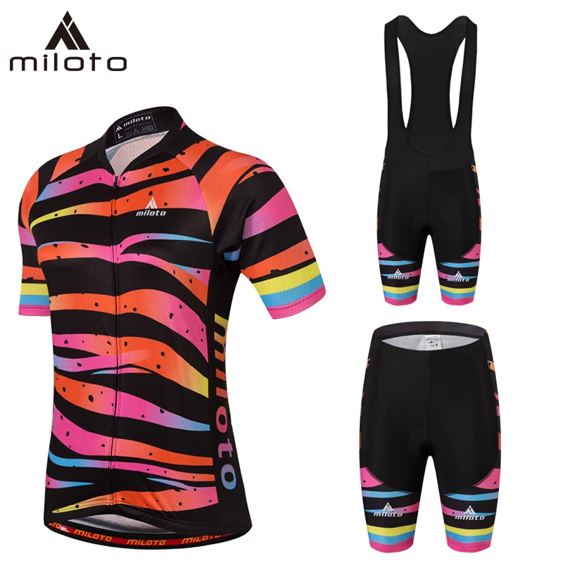 

Женский велосипедный комплект Miloto, костюм для триатлона, велосипедная одежда с коротким рукавом, летняя быстросохнущая одежда для велоспорта