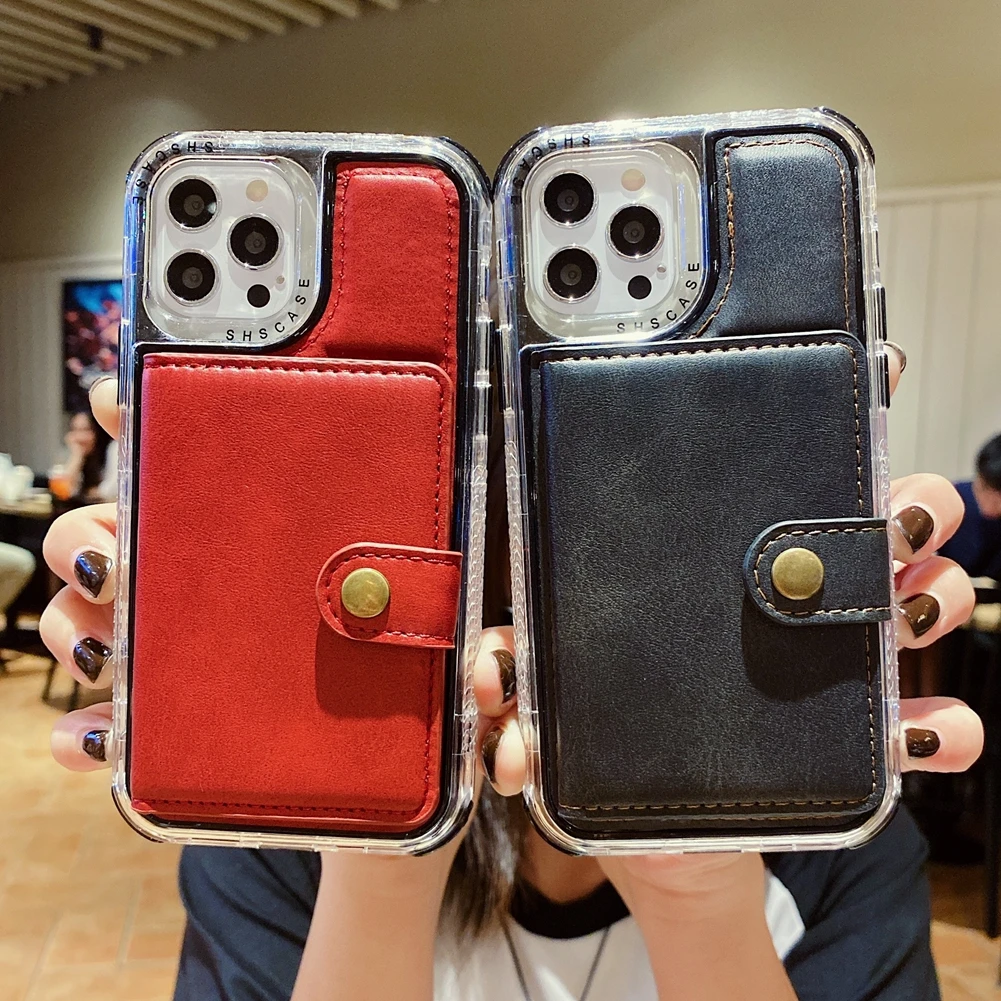 

Чехол-бумажник для телефона iPhone 13 12 Mini 11 Pro Max X XR XS Max 6 6s 7 8 Plus SE 2020, противоударный Роскошный кожаный чехол с отделениями для карт