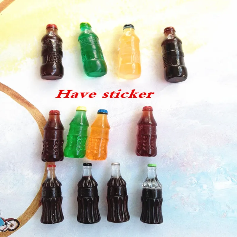 

Resin Cute 3D Coke Miniature Beverage Bottle Drink DIY Scrapbook Pretend Play Food for Mini Kitchen Accessories