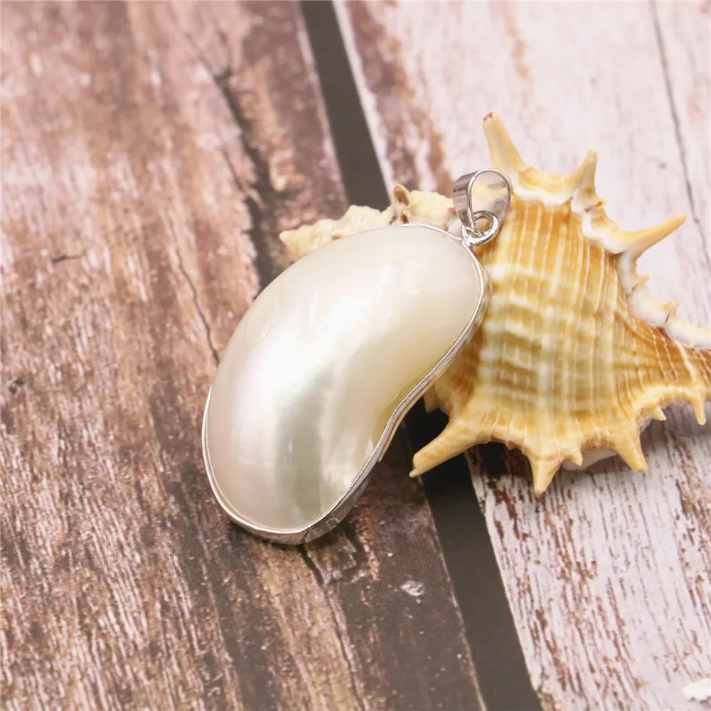 29x50 мм овальное ожерелье кулон модный натуральный белый ракушка свитер цепочка