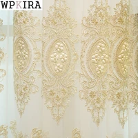 light luxury pearl coil embroidery curtain for living room sild velvet cloth drape shade bedroom window blinds s143e