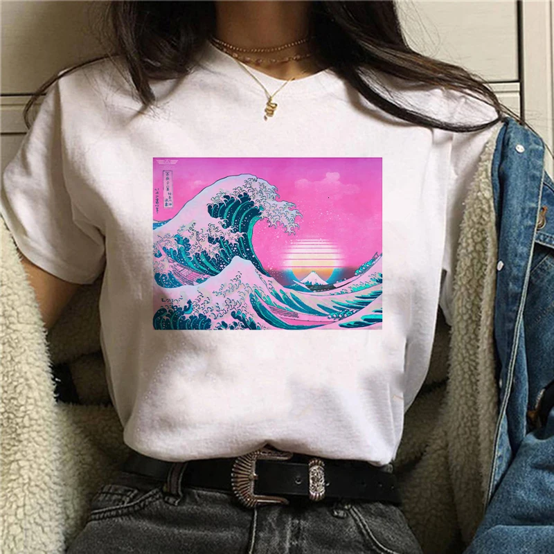 

Beautiful sun printed t shirt women 90s Graphic T-shirt Harajuku Tops Tee Cute Short Sleeve animal tshirt Female Tshirts