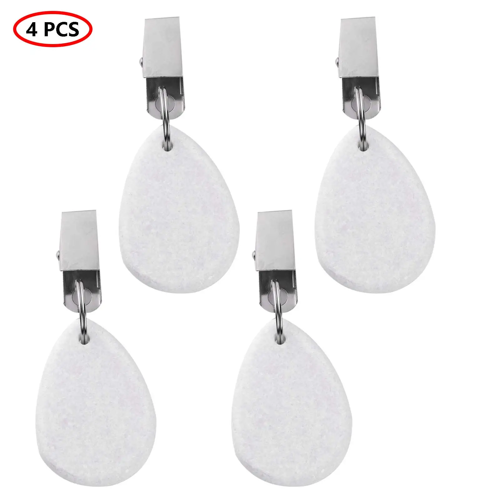 

4Pcs Tablecloth Weights Metal Clip Teardrop Table Cover Weights Tablecloth Pendant Stone Table Weights Hangers Table Decoration