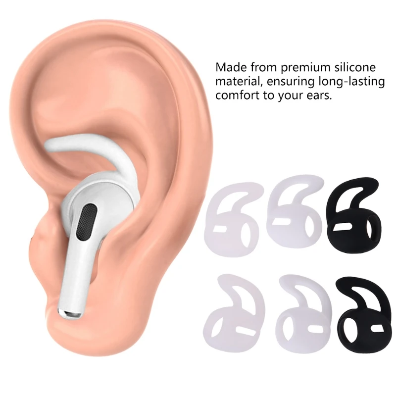 

3 Pairs Ear Hooks for Air Pods Pro Anti-Slip Earbuds Covers Tips earphones silicone ear caps Accessories for Air Pods