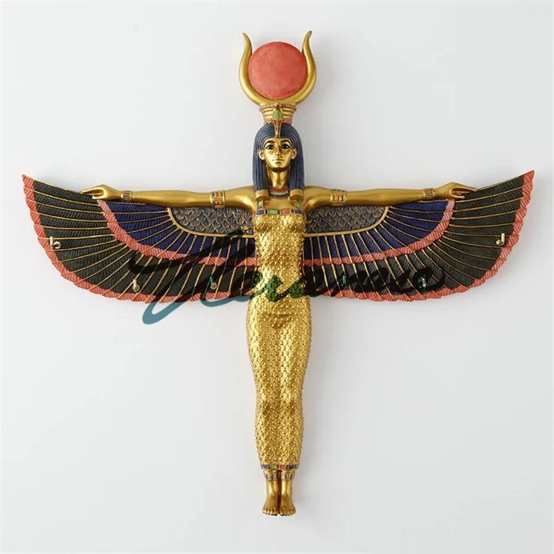 

Ancient Egypt Creative Isis Goddess Figure 3D Wall Hanging Resin Crafts Home Decoration Egyptian Mythology Wall Decoration R4157