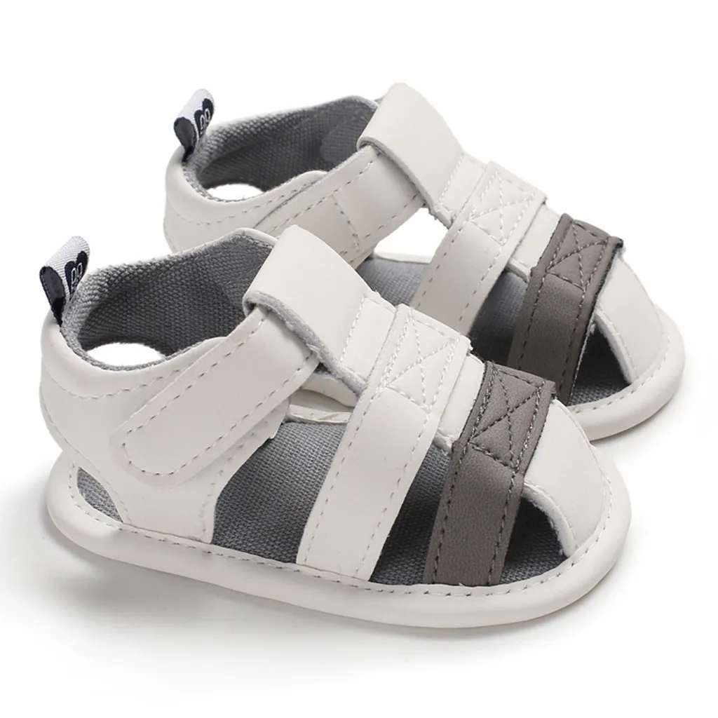 

New hit color toddler sandals baby newborn boys solid color stitching soft bottom forward traveler casual sandals 40*
