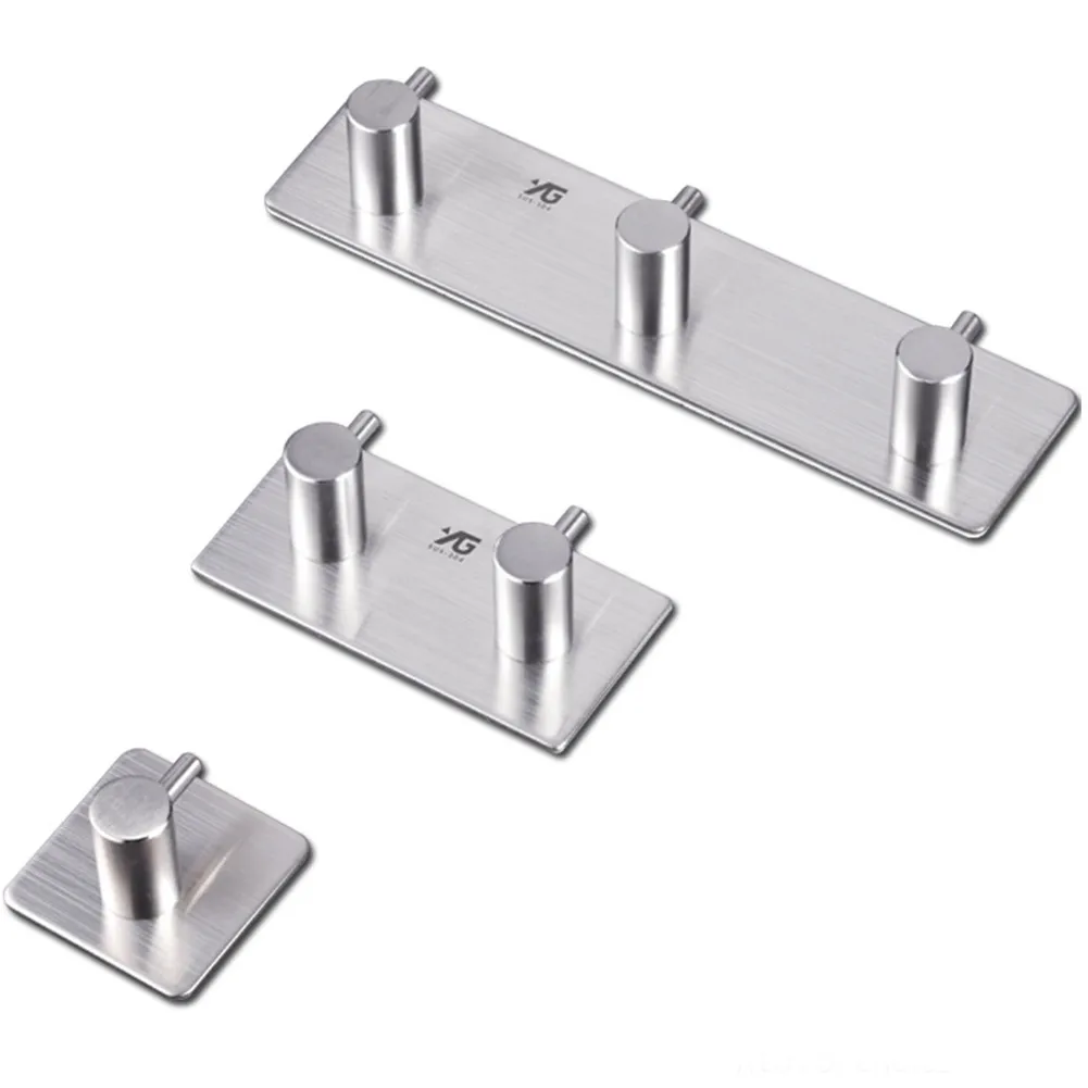 

1 Pcs Hook Cylindrical Hook 304 Stainless Steel Viscose Non Perforated Metal Bathroom Coat Hook Home Storage Hook Tools