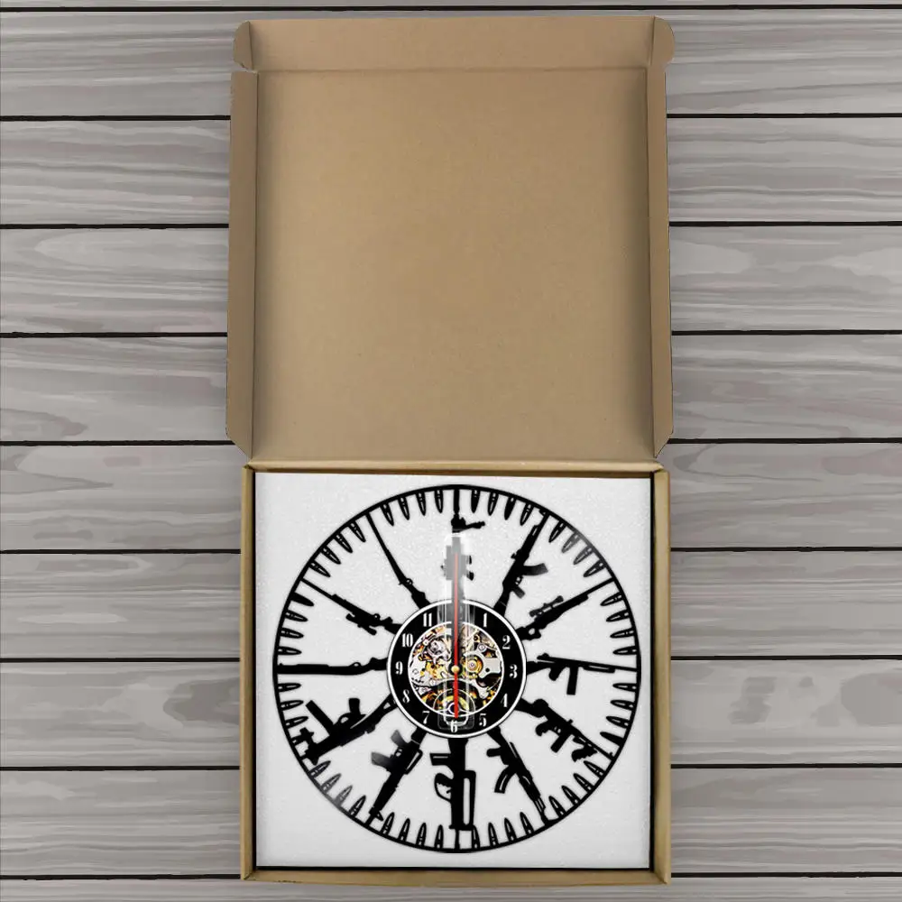 Настенные часы Bullet Time домашний декор виниловые боеприпасы в стиле милитари