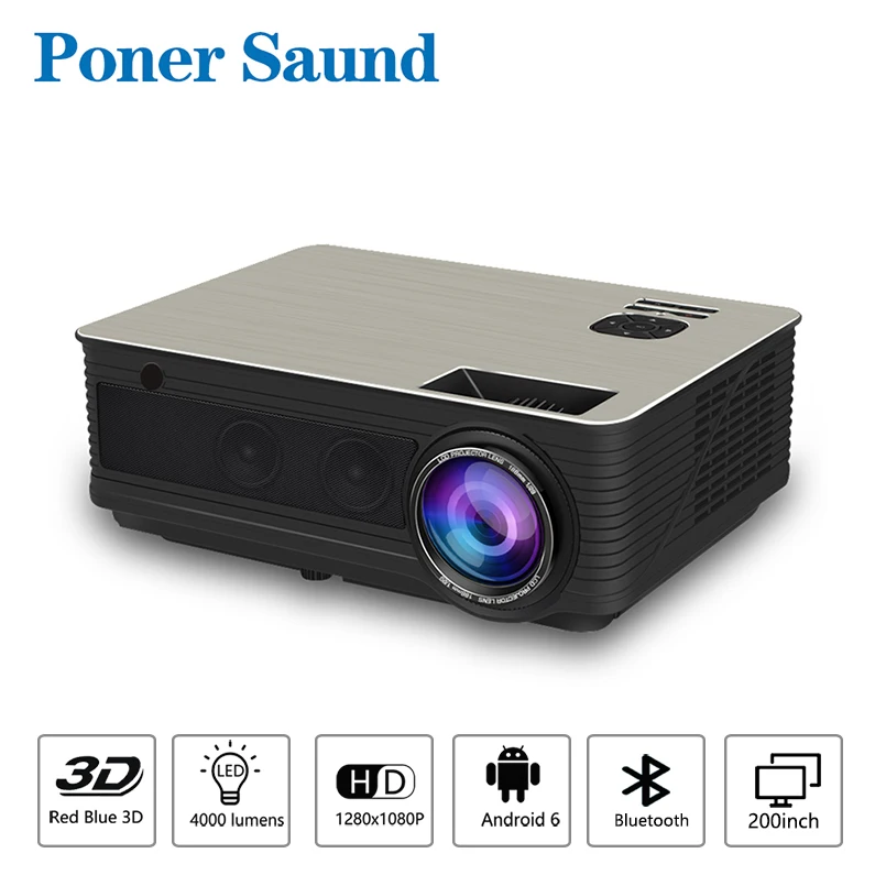 

Poner Saund M5S новые 1080p проектор Full HD 1080P 4k Кино проектор Портативный Проектор для домашнего кинотеатра проектор