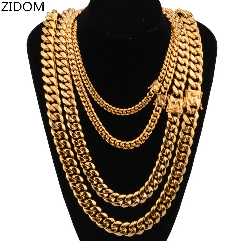 Модная мужская цепочка в стиле хип-хоп ожерелье из нержавеющей стали 8-18 мм