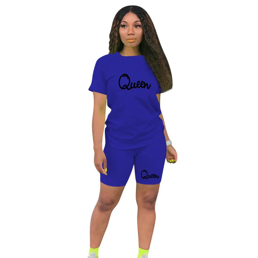 Женский летний комплект из двух предметов футболка с коротким рукавом и круглым