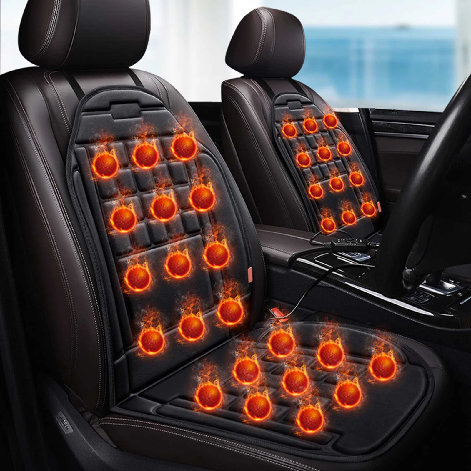 

Car Heating Cushion Lectric Heating Cushion High/ Low Switch Adjustment Warm Car Cushion