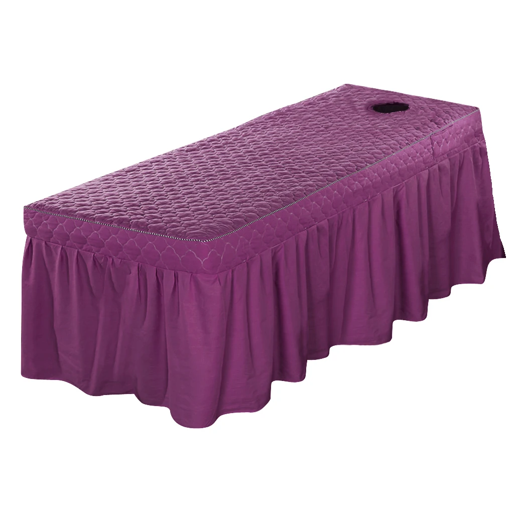 Purple Косметическое покрывало для лица, массажный стол, юбка, хлопок, балдахин, для квадратной головы, косметические кровати-190x70 см - Цвет: Purple