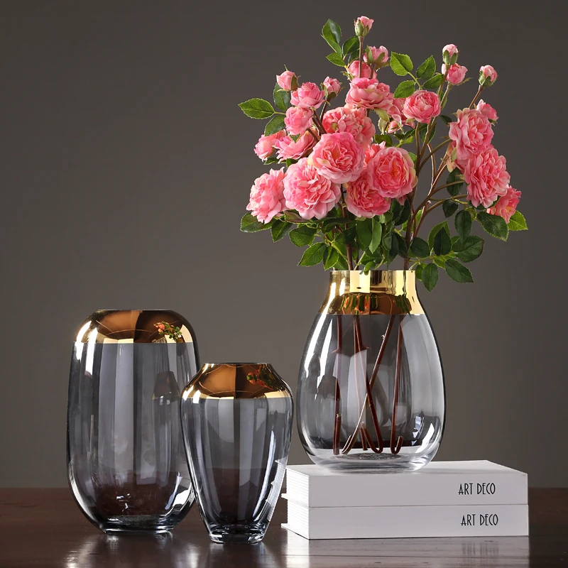 Современные роскошные стеклянные вазы серый/зеленый Террариум контейнеры