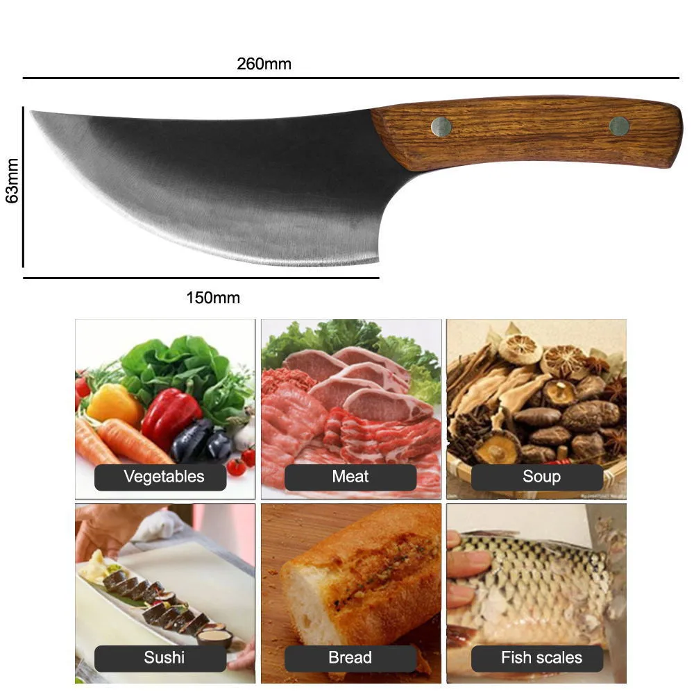 Forged Butcher Knife High Carbon Clad Steel Chinese Cleaver Chef Handmade Kitchen Cooking Accessories Chopping Tool | Дом и сад