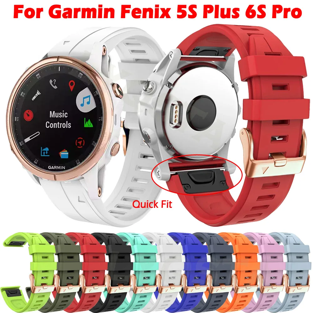 

Strap For Garmin Fenix 5S Plus 6S Pro Wristband Replacement Quick Release 20mm Soft Silicone Fenix5S Fenix6S Wrist Band Bracelet