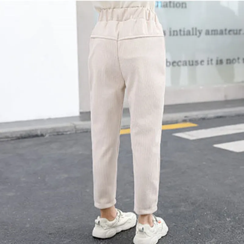 HziriP/Коллекция 2020 года сезон зима весна повседневные брюки для девочек теплые из