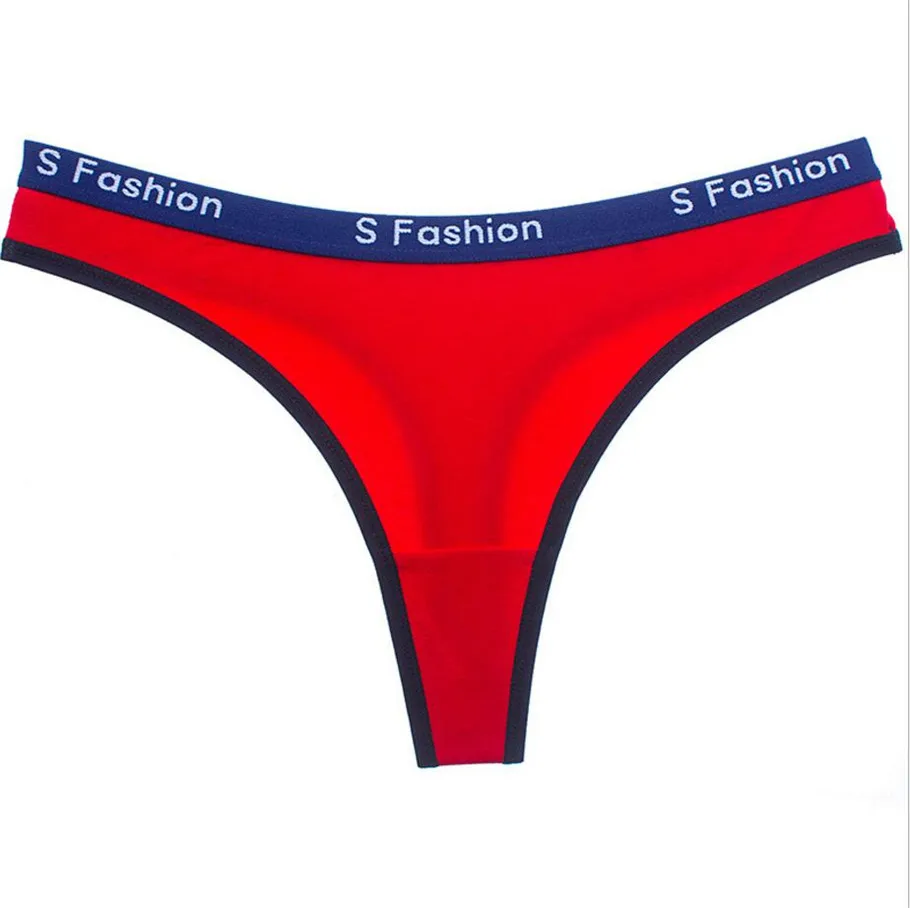 Женские хлопковые стринги с буквенным принтом и G Strings Femme String Calcinha бесшовные