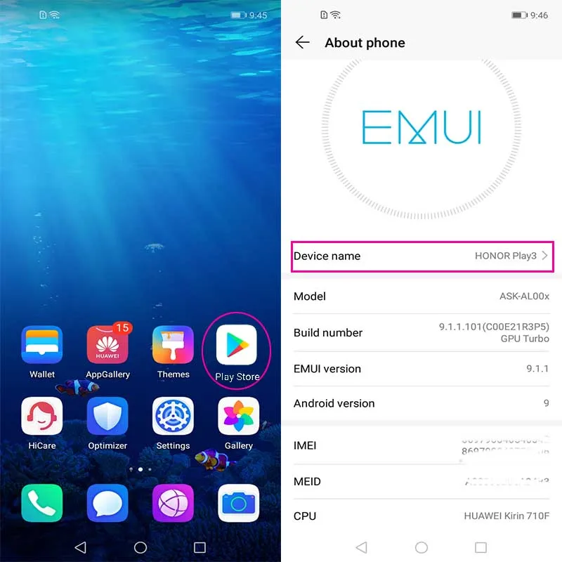 HONOR Play 3 мобильный телефон play 6 39 дюйма Восьмиядерный Kirin710F Android 9 0 разблокировка по