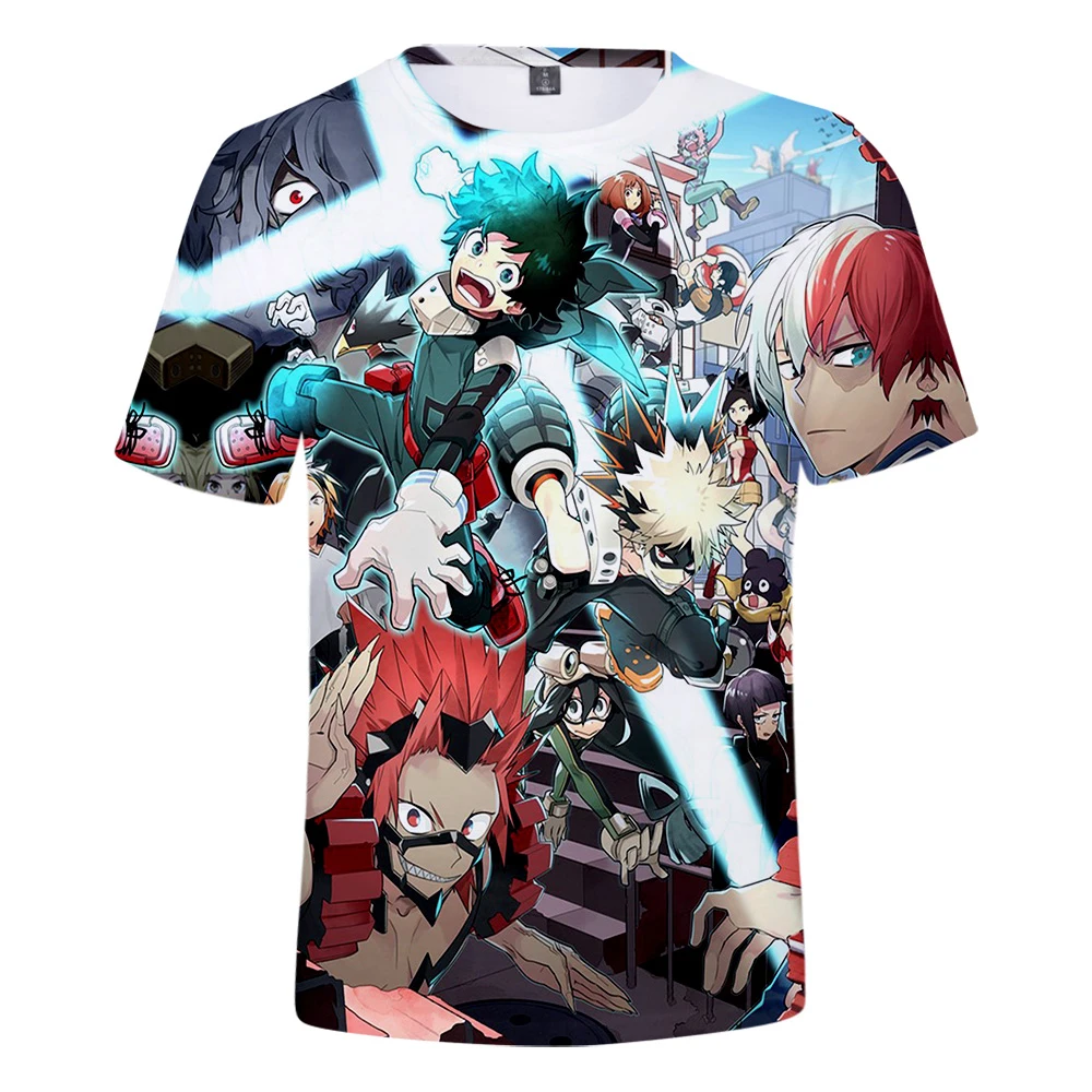 Футболка с 3D рисунком героев моя Академия для мужчин и женщин модный топ в стиле