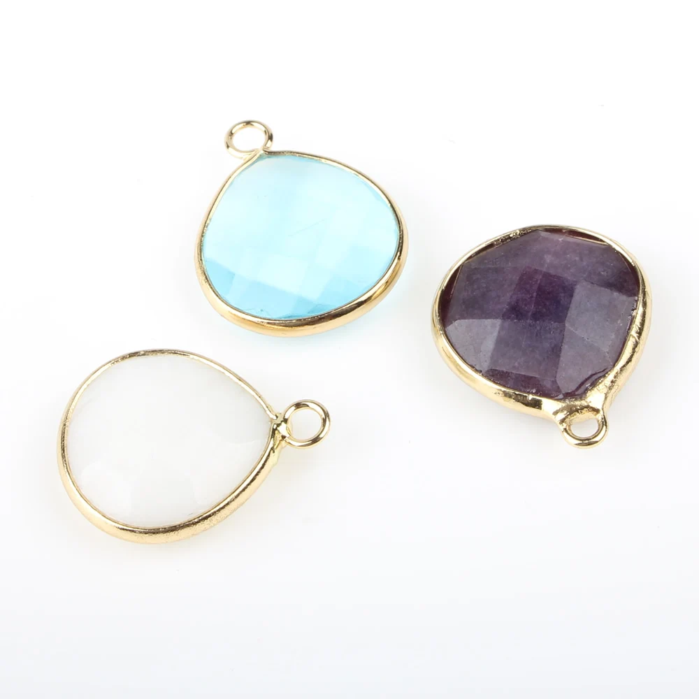 2 шт./пакет из натурального камня 17*22*6 мм висячие серьги в форме цветов кулон