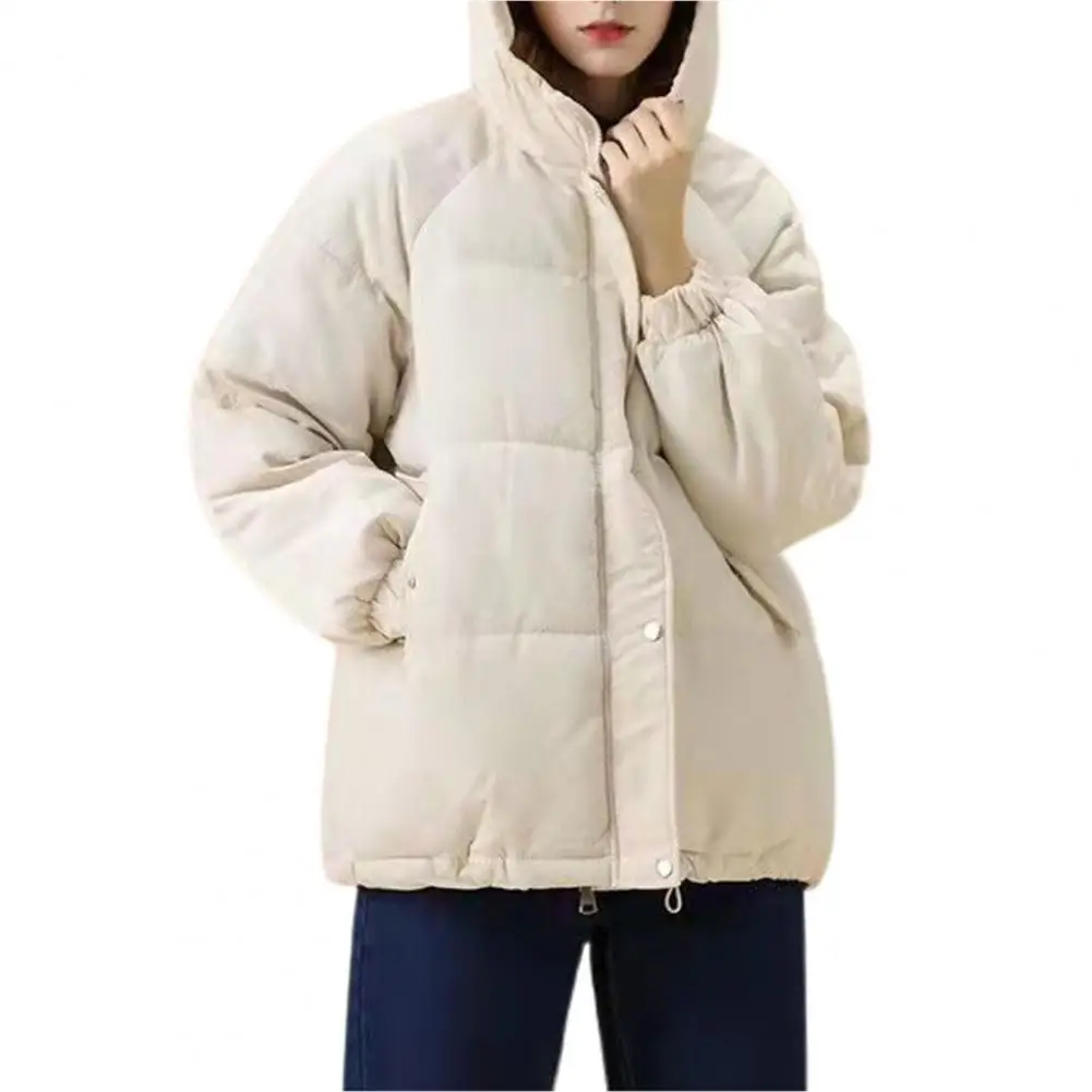 

Autumn Casual Women Coat Oversize Soft Polyester Female Quilted Hooded Winter Jacket Women for Outdoor Black xxl