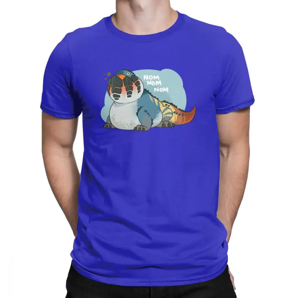 Dodogama Monster Hunter World футболки мужские хлопковые Забавные футболки футболка с круглым вырезом одежда с коротким рукавом Подарок Идея размера плюс - Цвет: Синий