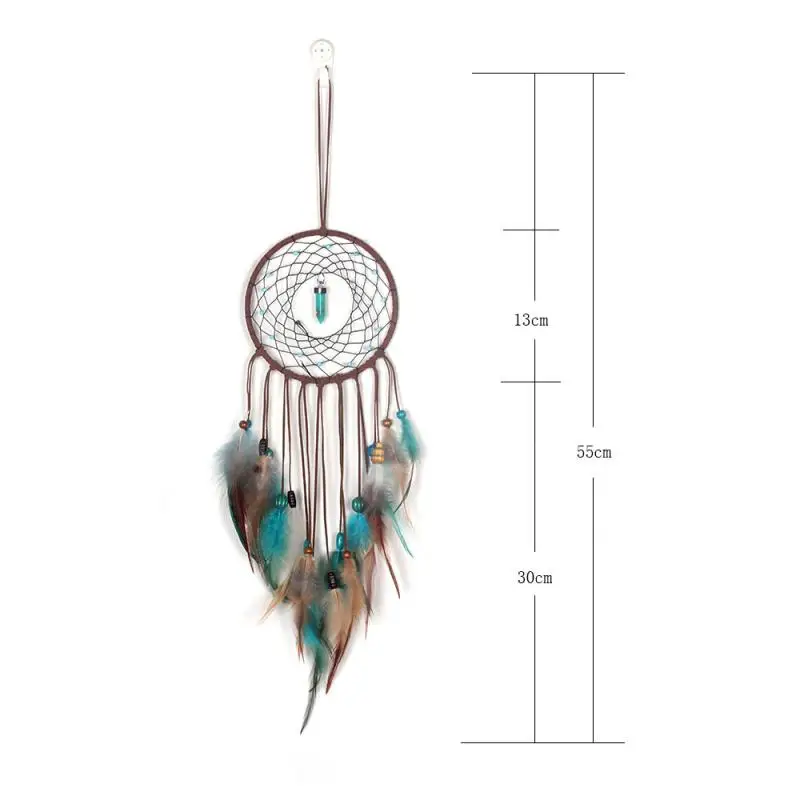 

1PC Wall Decoration Feather Pendant LED Light Dream Net Feathers Hollow Hoop Handmade Gift Girls Room Party Wedding Decoration