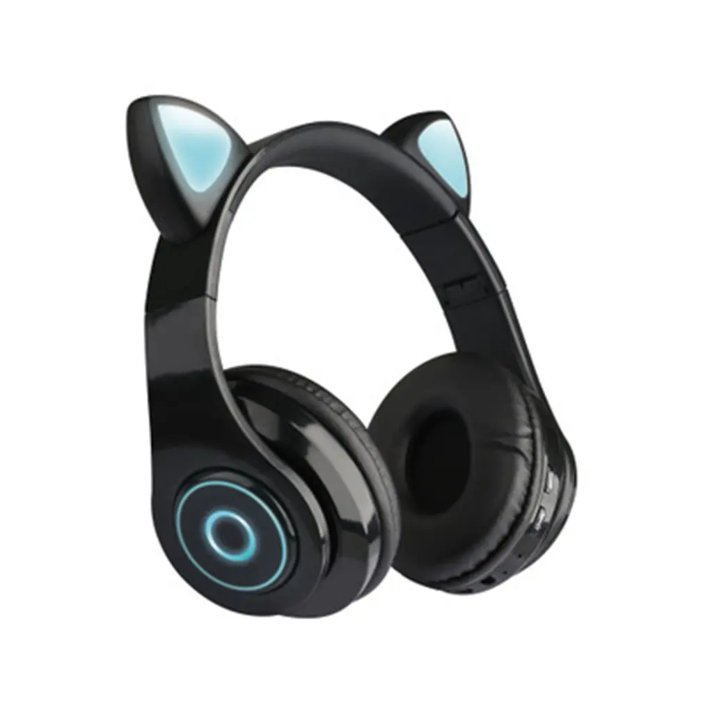 

B39 Cute Wireless Cat Ear 5.0 Bluetooth Headset With LED Light Volume Control Earphones For Children's Headband Game Headphone