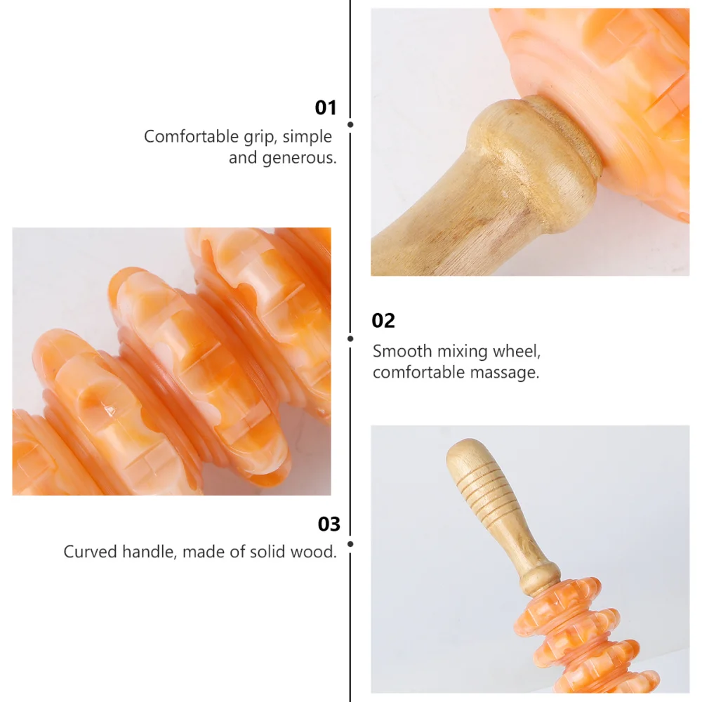 

Wooden Muscle Massager Body Roller Stick Therapy Relaxation Soothe Roller for Fitness Body (Random Color)