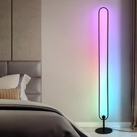 nordic creative rgb colorful wall corner floor lamp led runway line floor light remote control dimming standing lamp for bedroom