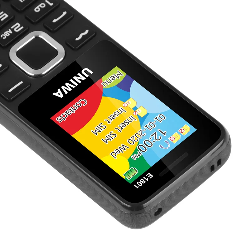 uniwa e1801 2g gsm 1 77 inch feature phone 800mah cellphone wireless fm radio telephone dual sim dual standby for elder man free global shipping