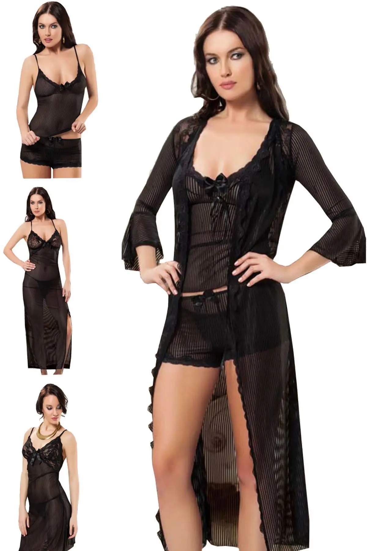 

Dowries 5 s Suit women's sexy home clothing lace detail long nightgown dressing gown undershirt shorts short nightgown suit