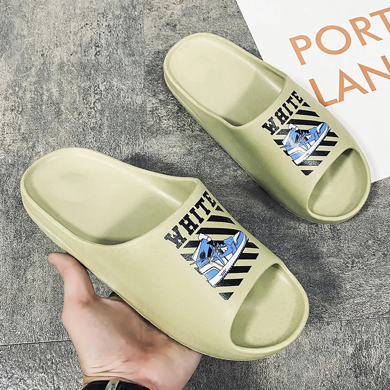 

Thick Bottom Men Outdoor Indoor Slippers Soft Casual Take A Shower New 2021 Shoes Flat For Loafers Non-slip Brand