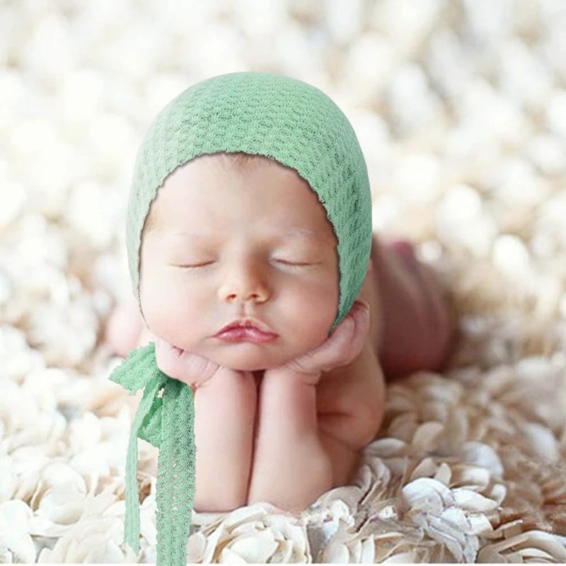 

Baby Lace-up Knitting Hat Handmade Crochet Beanies Cap Newborn Photography Props Bonnet Infants Photo Shooting Posing