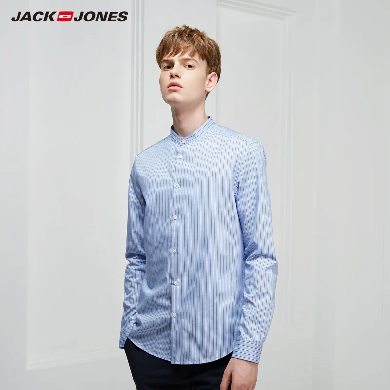 Мужская Повседневная рубашка в полоску JackJones стильная с длинными рукавами 219105533 |