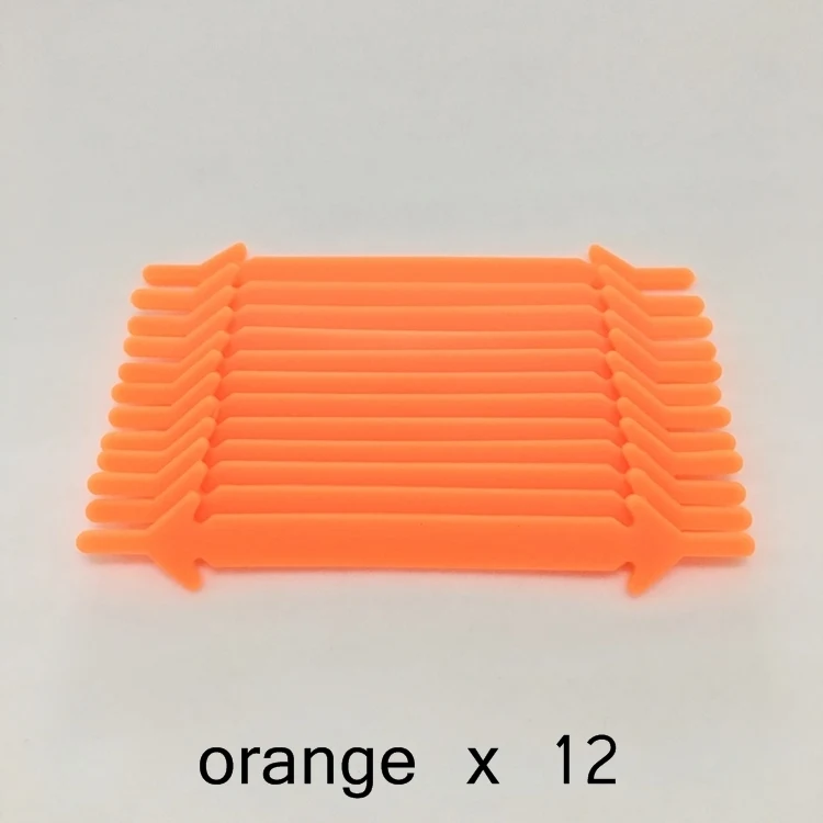 orange 12 шт/лот без галстука силиконовые шнурки эластичные шнурки для обуви ленивые плоские шнурки для мужчин и женщин шнуровки резиновые Zapatillas 11 цветов - Цвет: orange
