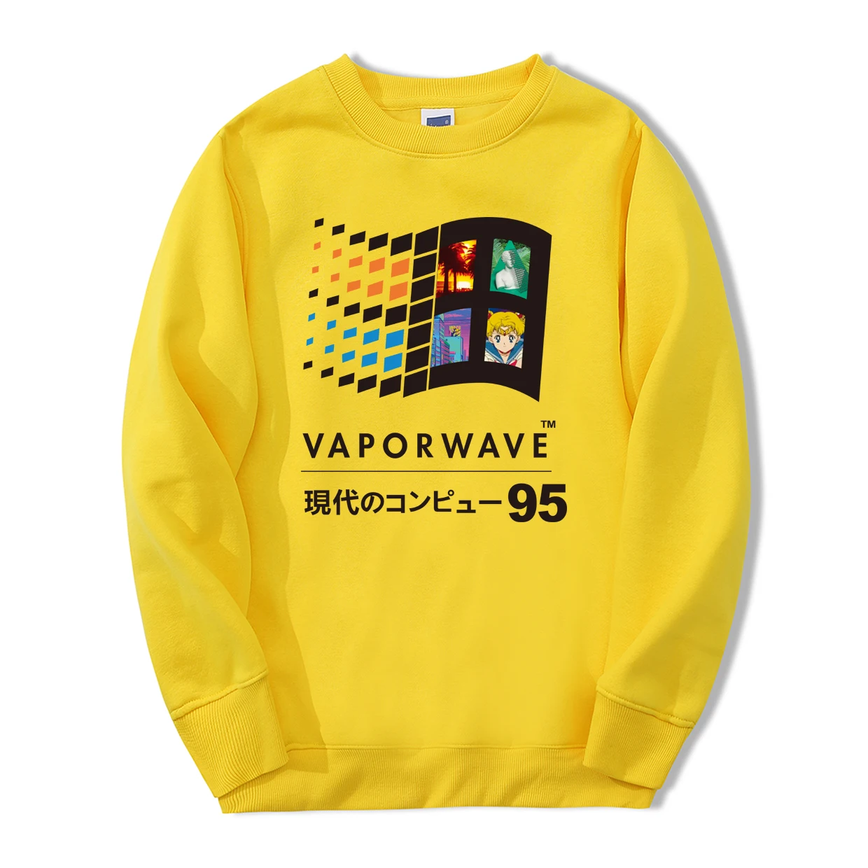 Весна Зима Vaporwave винтажный Ретро японский аниме эстетический мужской свитер толстовки хип хоп Уличная Повседневная спортивная одежда