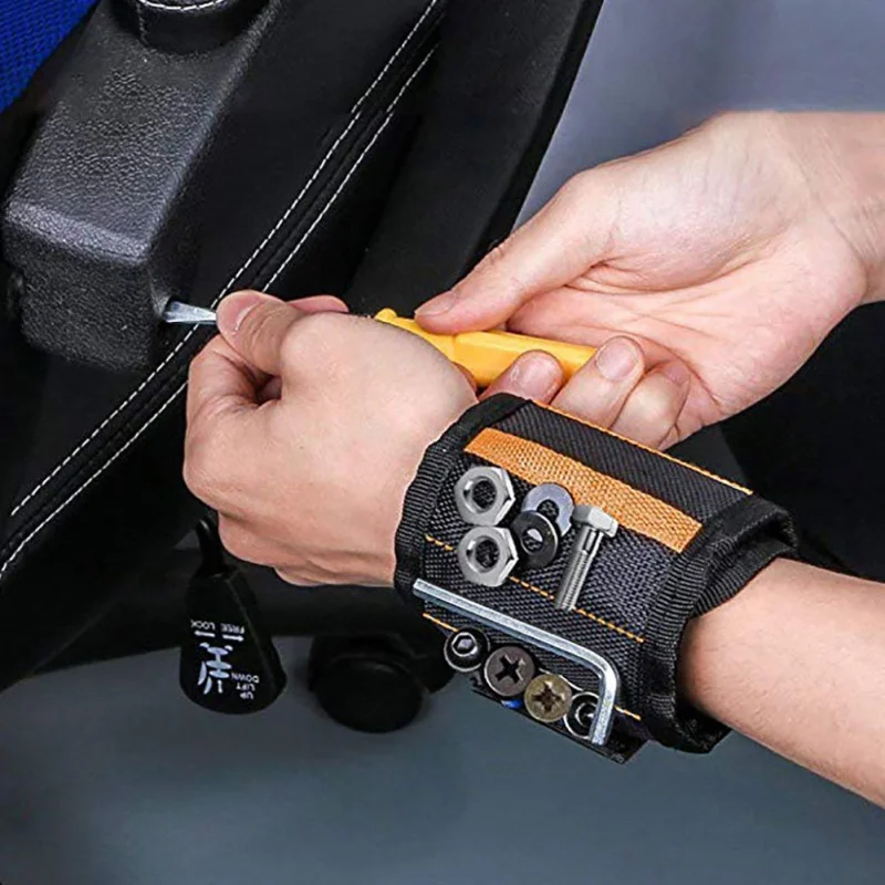 

Магнитный браслет с 15 прочными магнитными 2 карманами, крепкий винт с пятью отсеками, присоска, держатель с магнитным браслетом